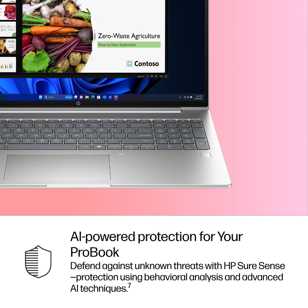 HP ProBook 4 G1i AI Intel Core Ultra 5 225U Laptop 40.6 cm (16") WUXGA 24 GB DDR5-SDRAM 512 GB SSD Wi-Fi 6E (802.11ax) Windows 11 Pro AI PC Silver HP