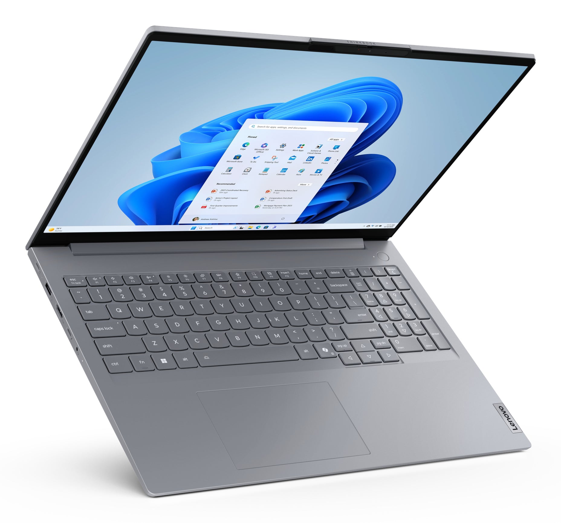 Lenovo ThinkBook 16 G8 IAL Intel Core Ultra 5 225U Laptop 40.6 cm (16") WUXGA 16 GB DDR5-SDRAM 256 GB SSD Wi-Fi 6E (802.11ax) Windows 11 Pro English Grey - Image 8
