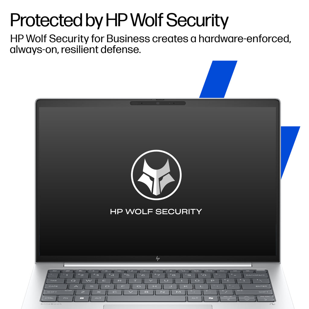 HP EliteBook 8 G1i Next Gen AI PC Wolf Pro Security Edition Copilot+ PC Intel Core Ultra 7 256V Laptop 35.6 cm (14") WUXGA 16 GB LPDDR5x-SDRAM 512 GB SSD Wi-Fi 7 (802.11be) Windows 11 Pro Silver HP