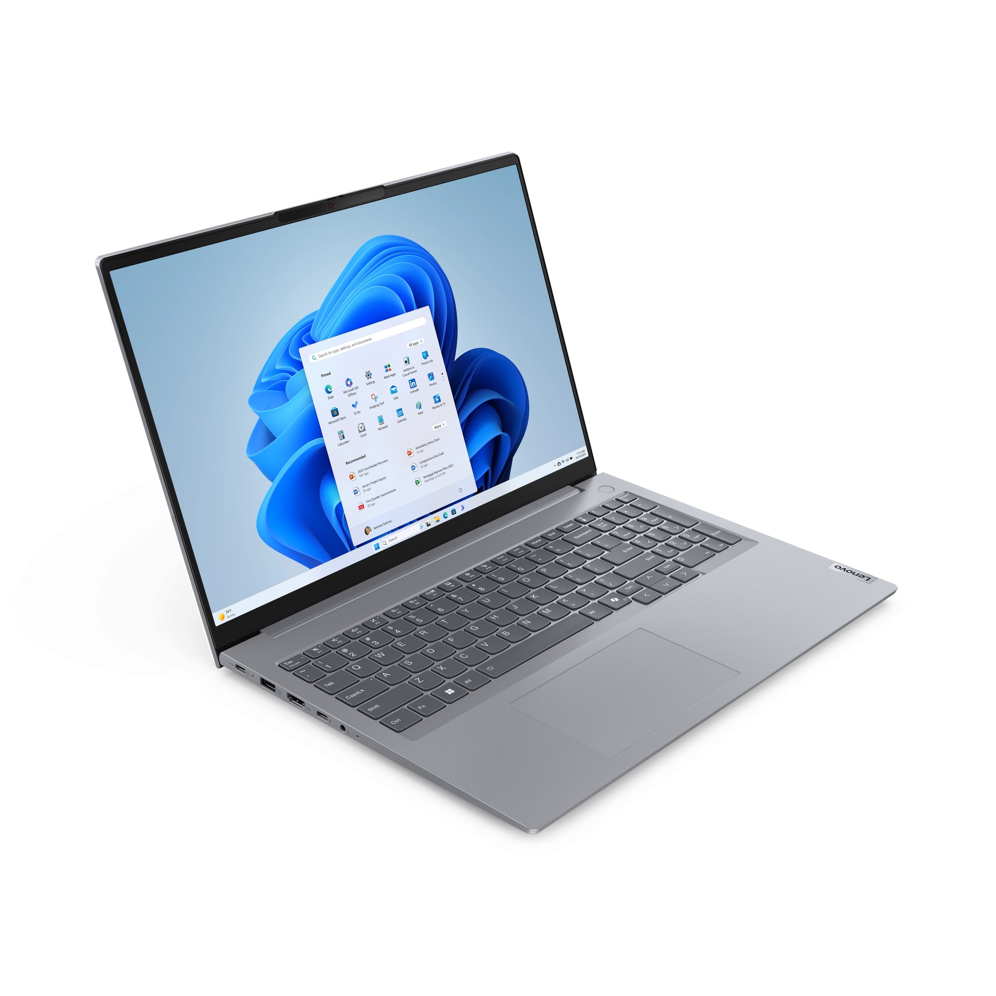 Lenovo ThinkBook 16 G7 ARP AMD Ryzen™ 7 7735HS Laptop 40.6 cm (16") WUXGA 16 GB DDR5-SDRAM 512 GB SSD Wi-Fi 6E (802.11ax) Windows 11 Pro UK English Grey - Image 2