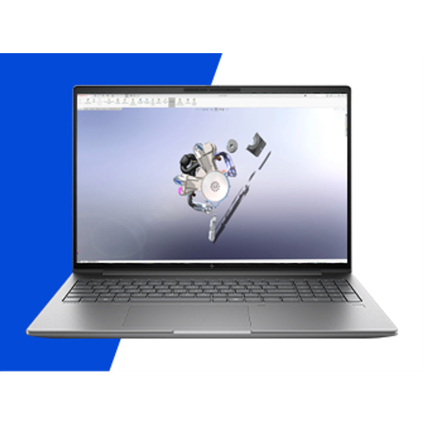 HP Zbook X G1i 16 inch Mobile Workstation PC Wolf Pro Security Edition - Data Science Intel Core Ultra 7 265HX 40.6 cm (16") 2.5K 64 GB DDR5-SDRAM 1 TB SSD NVIDIA RTX PRO 1000 Blackwell Wi-Fi 7 (802.11be) Windows 11 Pro AI Workstation, AI PC Silver