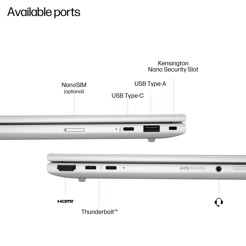HP EliteBook 8 G1i 14 inch Notebook AI PC Wolf Pro Security Edition Intel Core Ultra 7 255U Laptop 35.6 cm (14") WUXGA 16 GB DDR5-SDRAM 512 GB SSD Wi-Fi 6E (802.11ax) Windows 11 Pro Silver HP