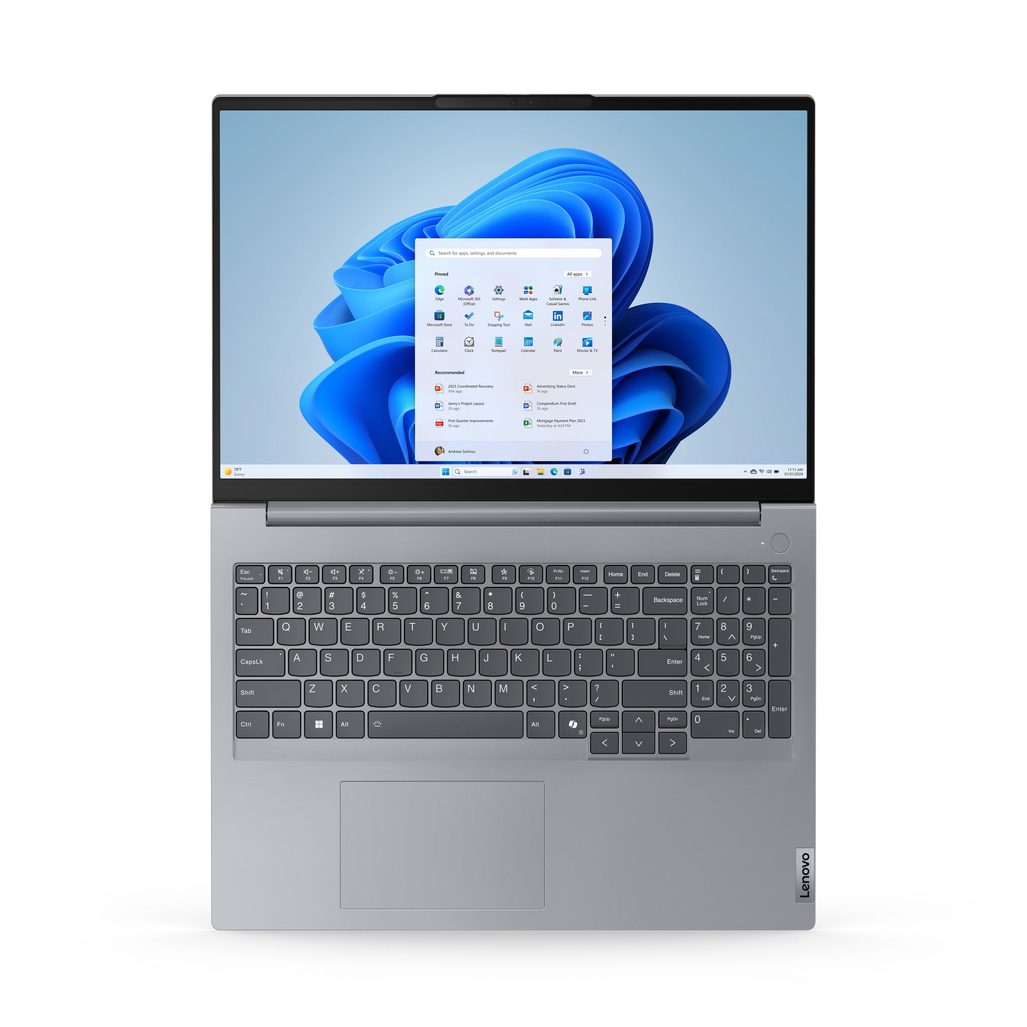 Lenovo ThinkBook 16 G7 ARP AMD Ryzen™ 7 7735HS Laptop 40.6 cm (16") WUXGA 16 GB DDR5-SDRAM 512 GB SSD Wi-Fi 6E (802.11ax) Windows 11 Pro UK English Grey - Image 14
