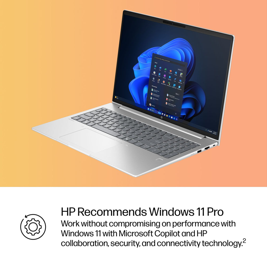 HP ProBook 4 G1i AI Intel Core Ultra 5 225U Laptop 40.6 cm (16") WUXGA 24 GB DDR5-SDRAM 512 GB SSD Wi-Fi 6E (802.11ax) Windows 11 Pro AI PC Silver HP